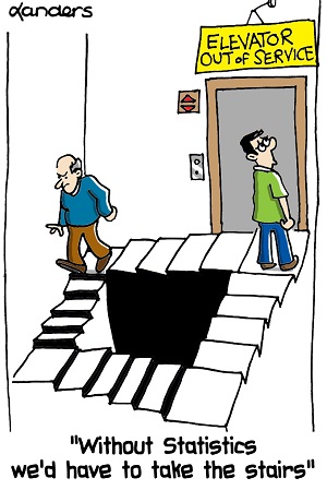 Control Cartoon - Without statistics we'd have to take the stairs!