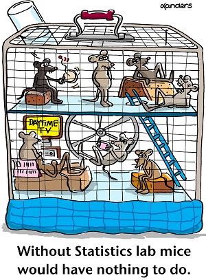 Mice cartoon - without statistics lab mice would have nothing to do!