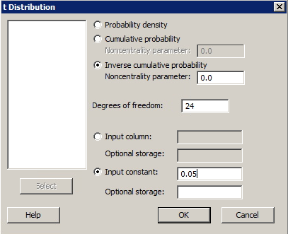 minitab t distribution dialog box