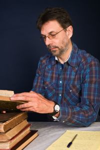 researcher reading books