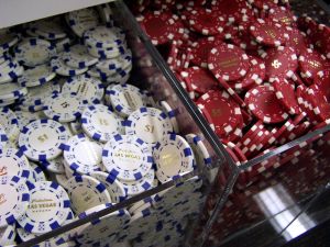 red and white poker chips