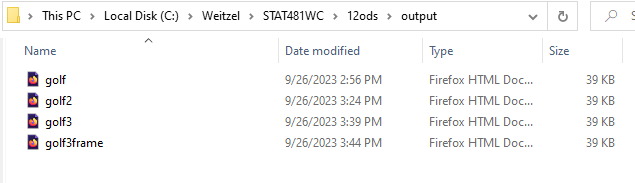 file folder showing golf3.html and golf3frame.html files inside