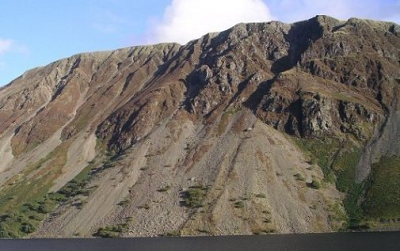 example of scree below the face of a mountain