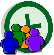 icon for collaboration - four individuals and a plus sign