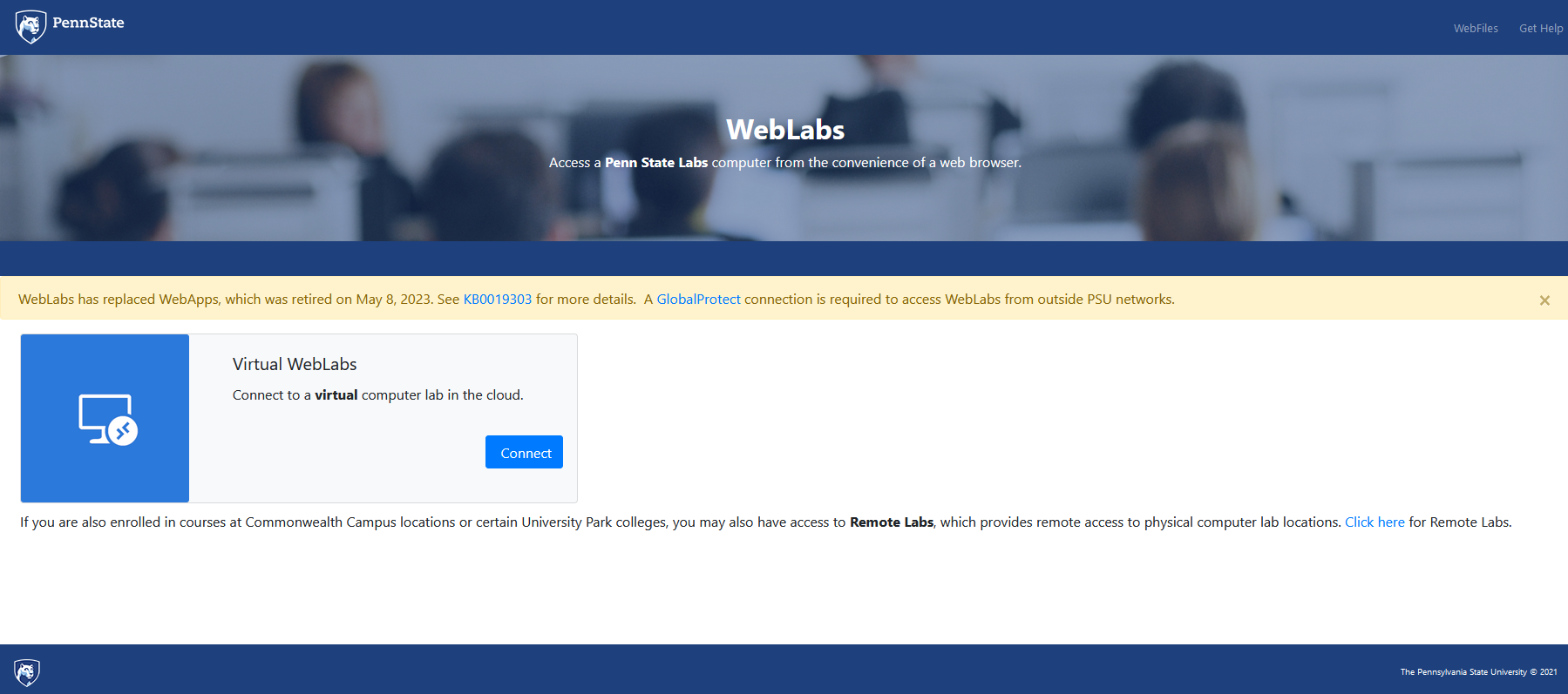 WebLabs website preview