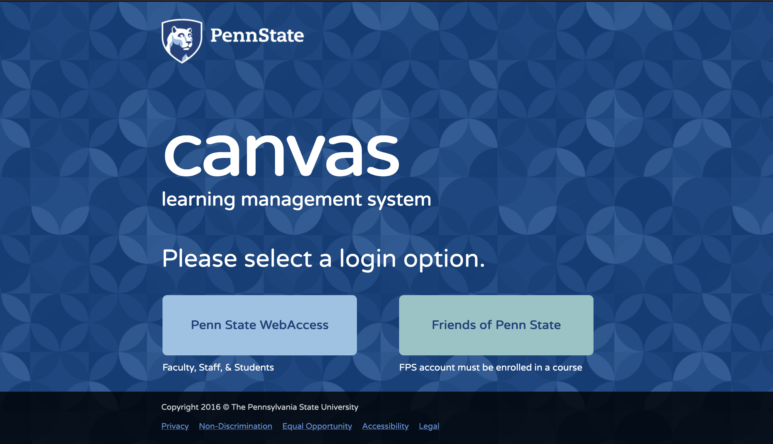 Canvas home page